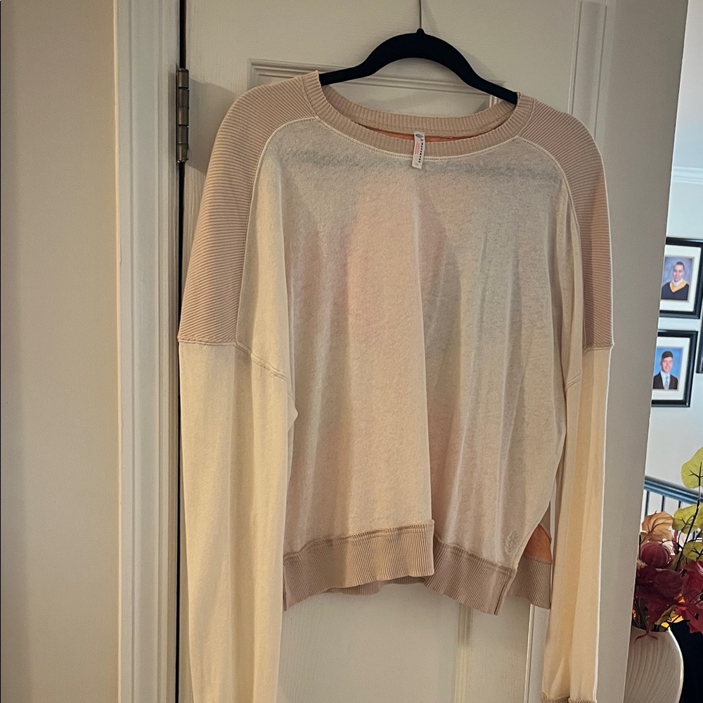 Women's Cream and Tan Top